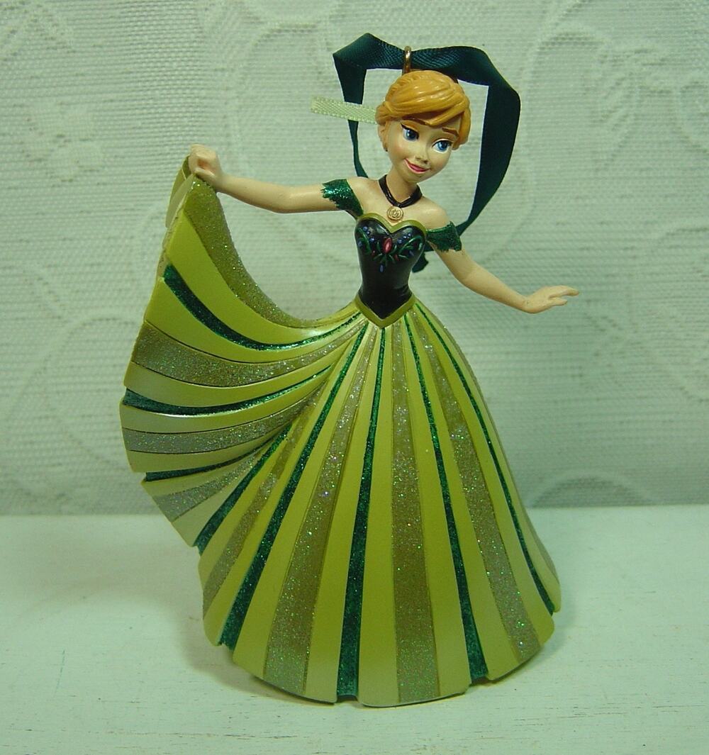 DISNEY PARKS AUTHENTIC ORIGINAL ORNAMENT-PRINCESS ANNA FROM FROZEN-GREEN GOWN
